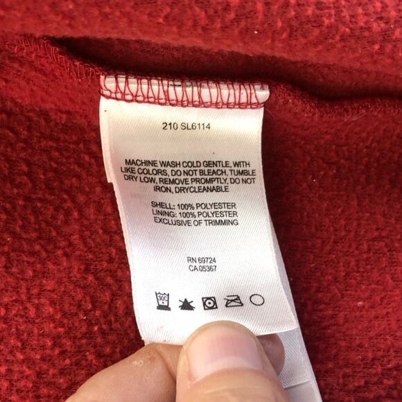 Columbia Womens Fleece Jacket Large Red Full Zip Mock Neck Outdoors Cozy Casual - Picture 12 of 16